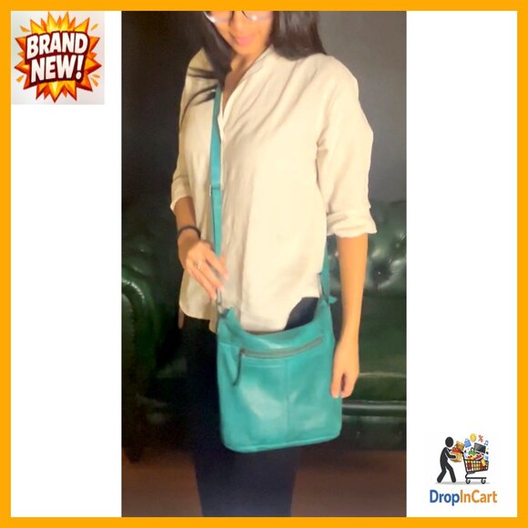 Leather Crossbody Bag Vintage Boho Satchel Adjustable Strap Minimal Chic - Picture 6 of 6